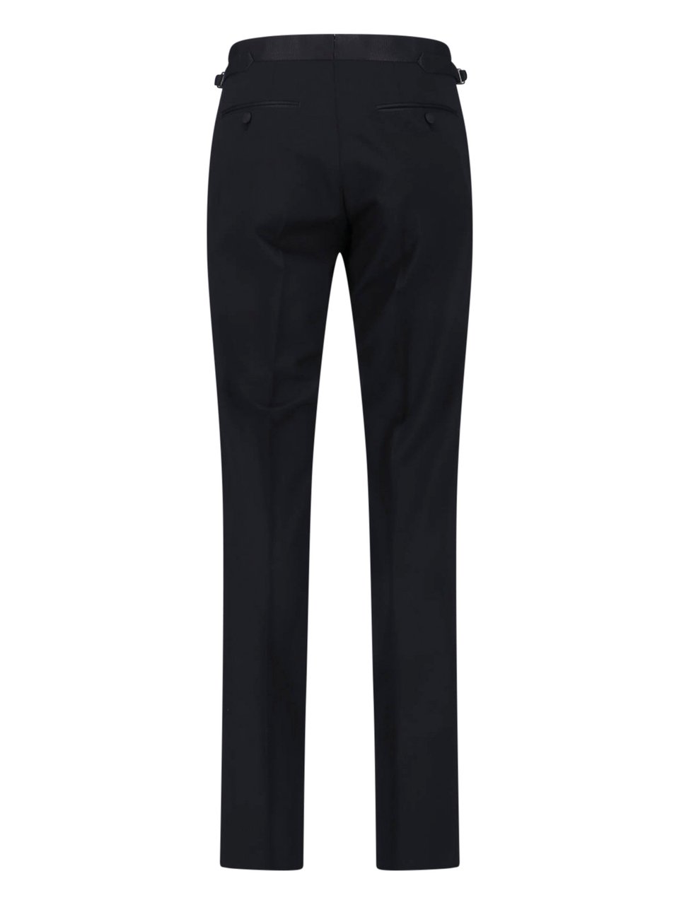 Tom Ford Tailored Black Trousers with Flat Waistband Zwart