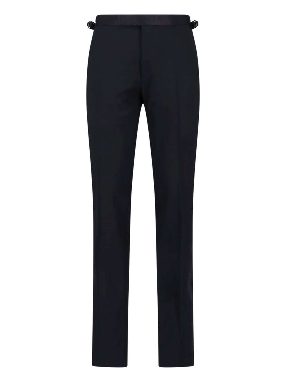 Tom Ford Tailored Black Trousers with Flat Waistband Zwart