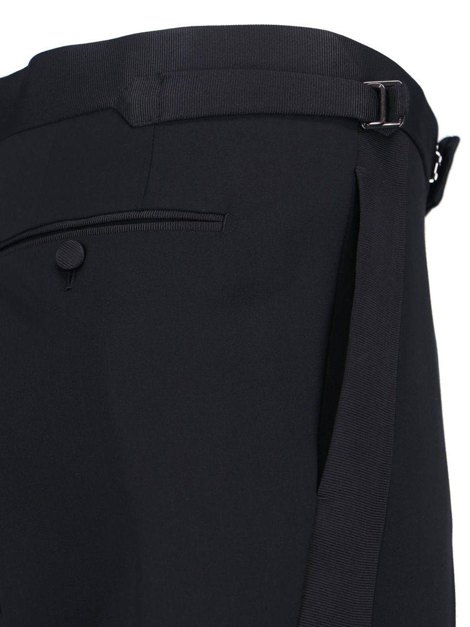 Tom Ford Tailored Black Trousers with Flat Waistband Zwart