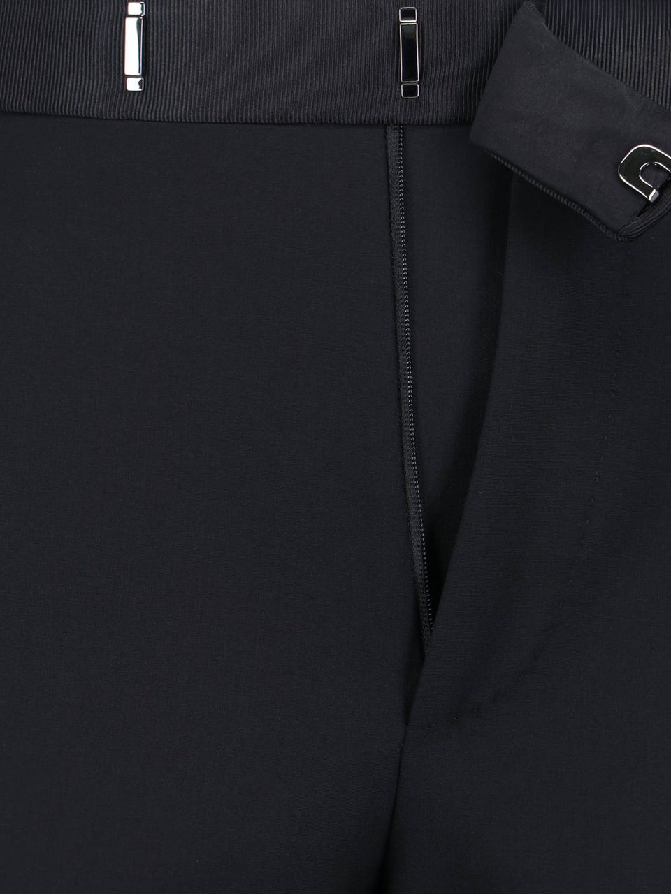 Tom Ford Tailored Black Trousers with Flat Waistband Zwart