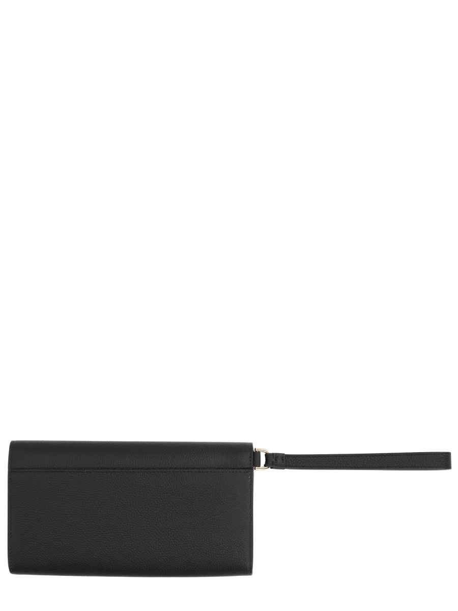 Tom Ford Tara Leather Minimalist Clasp Clutch Zwart