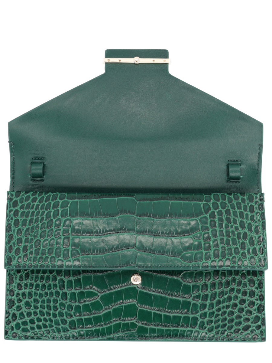 Tom Ford Crocodile Embossed Leather Mini Shoulder Bag Zwart
