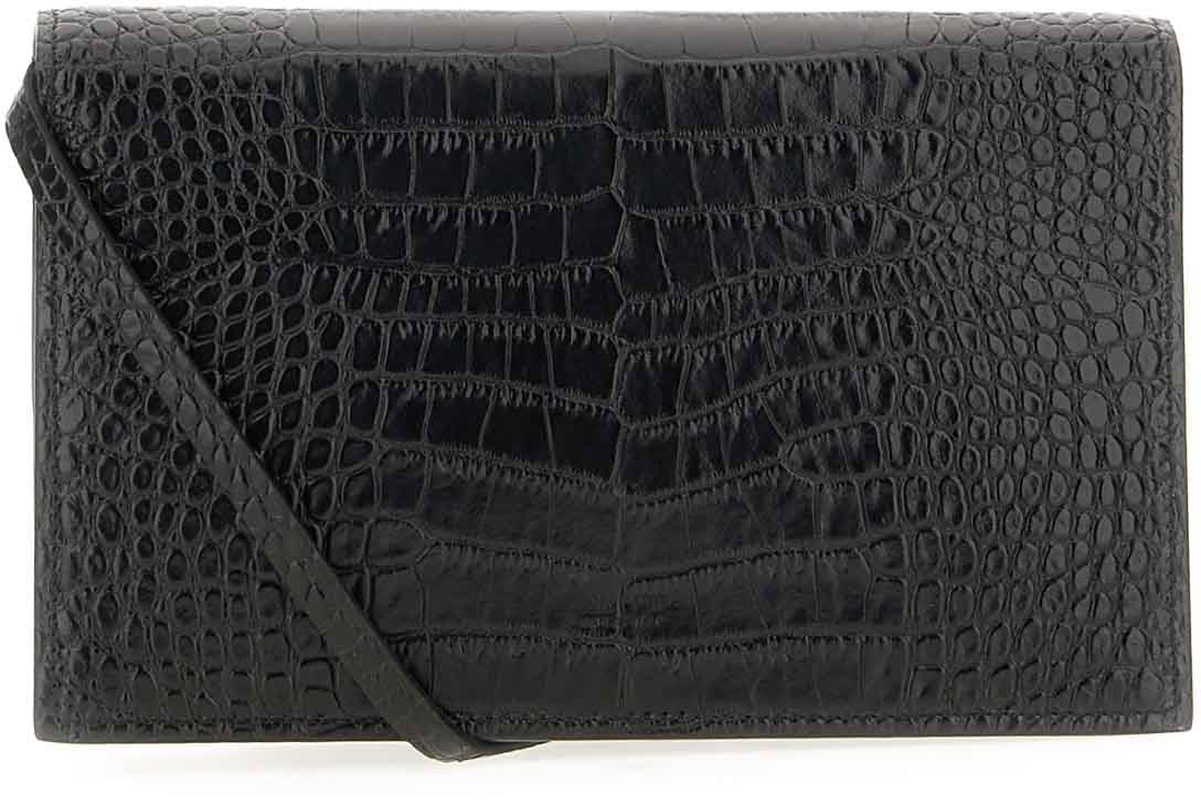 Tom Ford Tom Ford Black leather crossbody bag Zwart