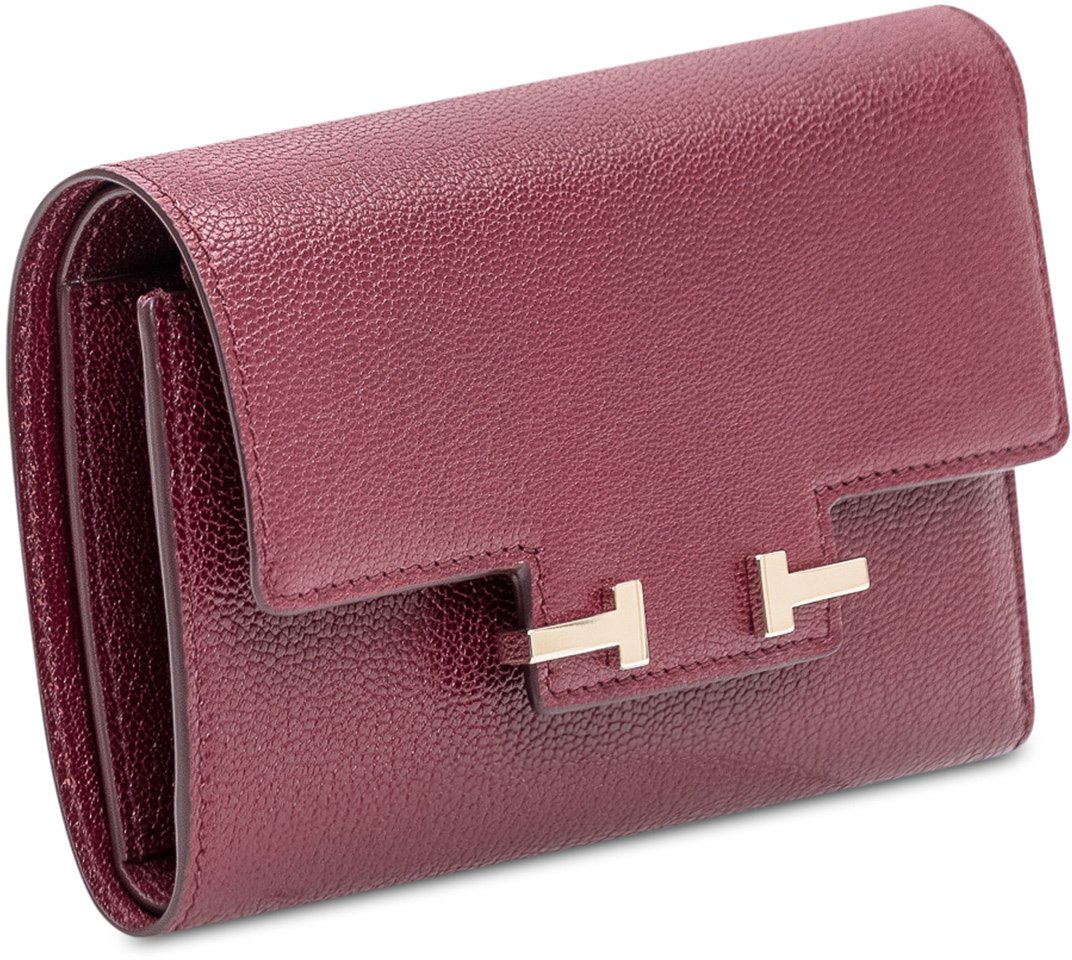 Tom Ford Portafoglio Compatto Grain Maroon
