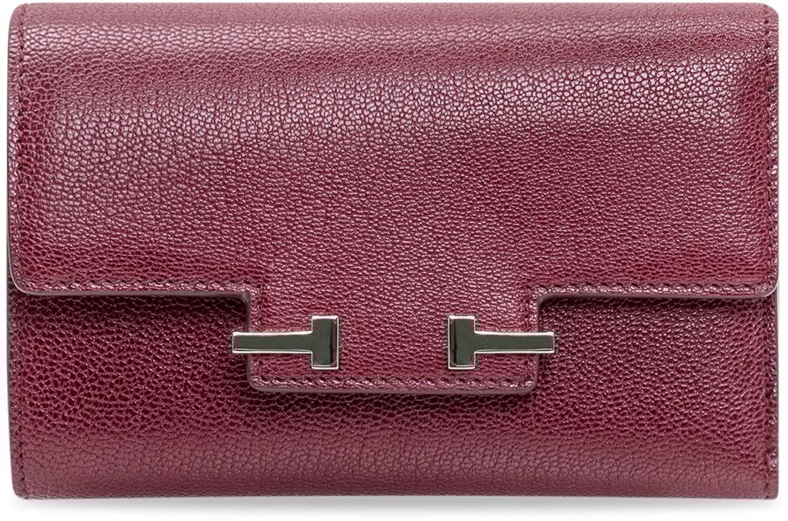 Tom Ford Portafoglio Compatto Grain Maroon