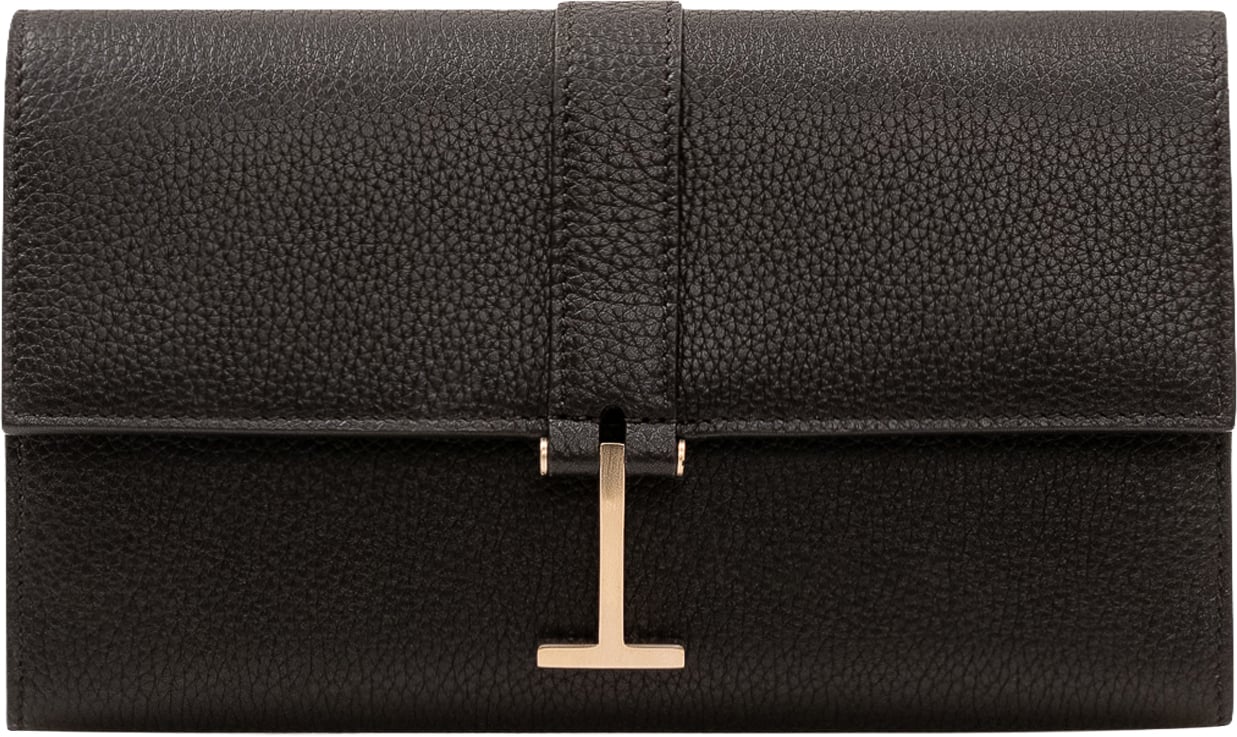 Tom Ford Portafoglio con Patta e Cinturino Zwart