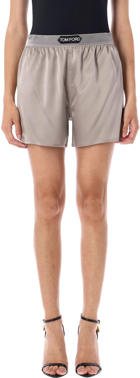 Tom Ford Band Logo Short Argento Zilver