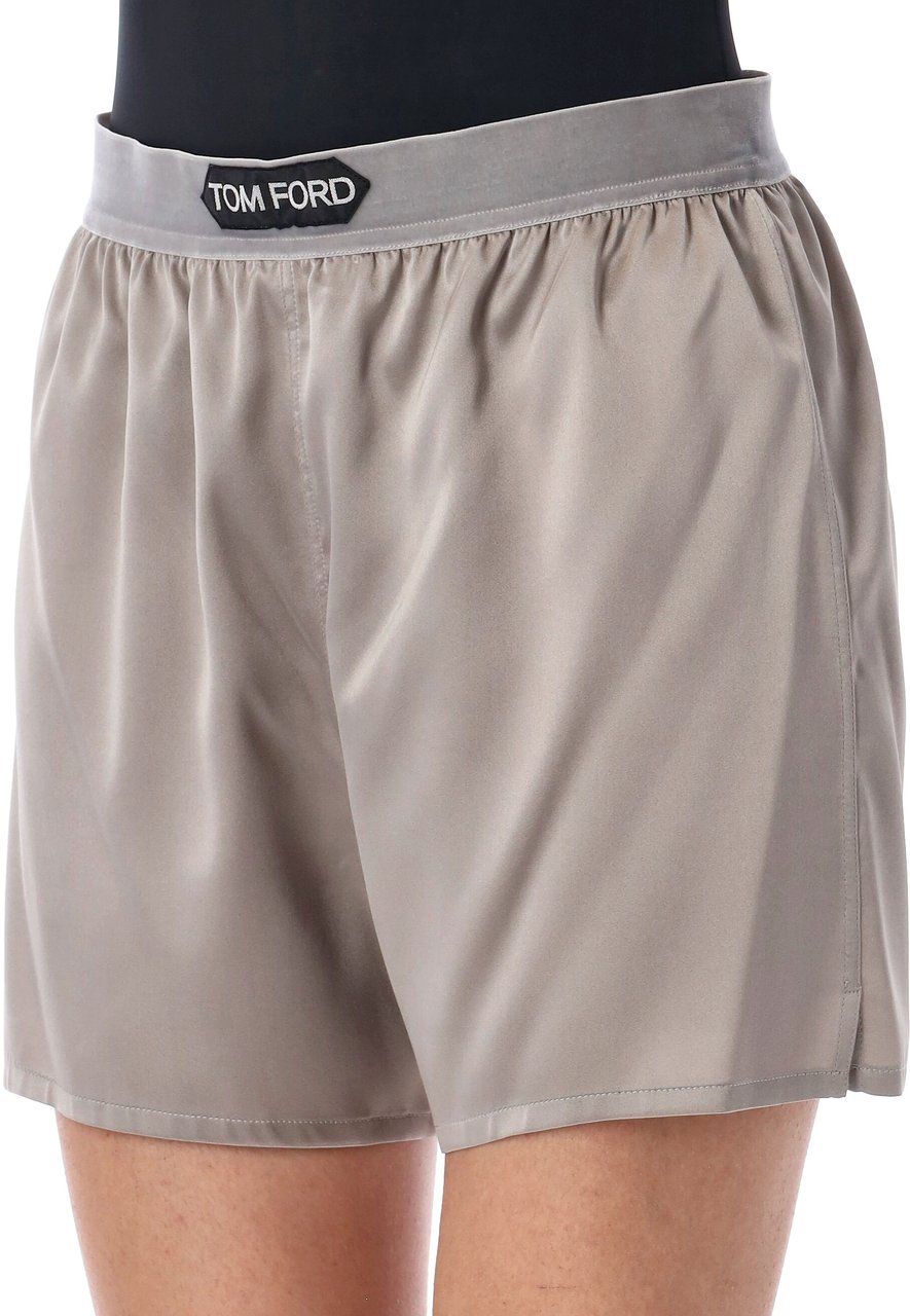 Tom Ford Band Logo Short Argento Zilver