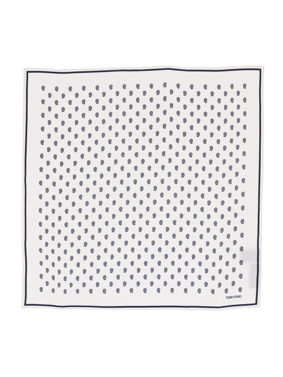 Tom Ford All-Over Print Pocket Square – White Wit