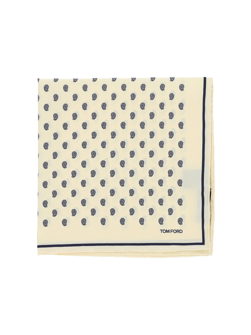 Tom Ford All-Over Print Pocket Square – Cream Neutraal