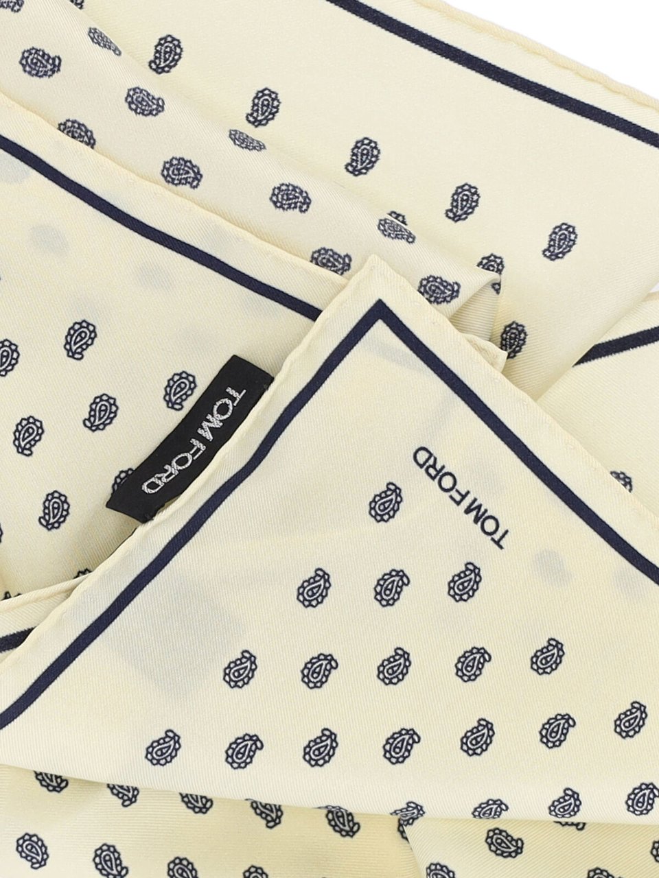 Tom Ford All-Over Print Pocket Square – Cream Neutraal