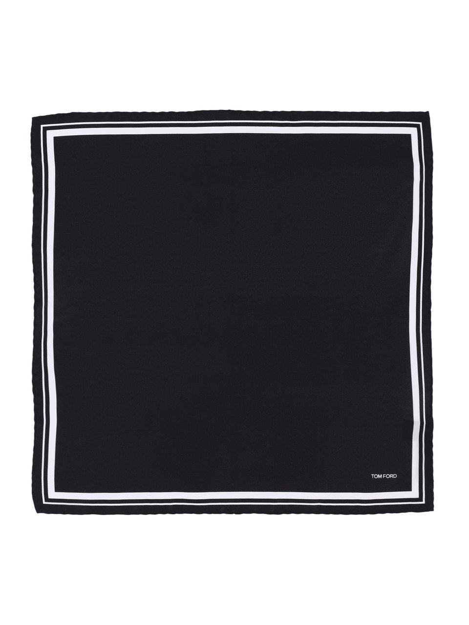 Tom Ford Contrast Detail Pocket Square – Black Zwart