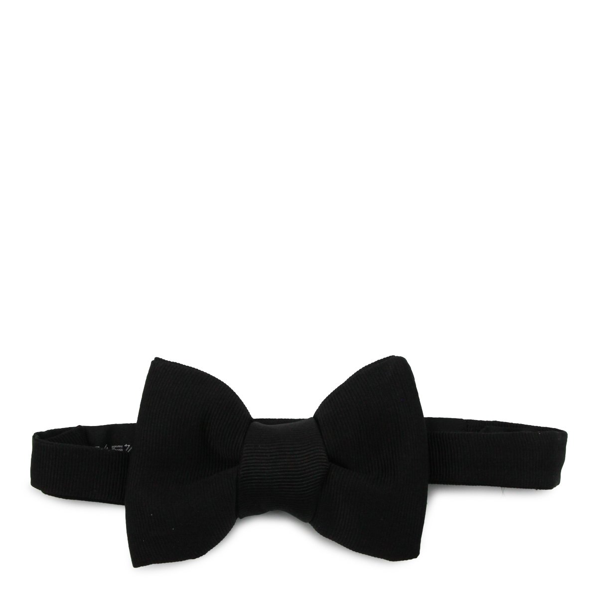 Tom Ford Structured Black Silk Bow Tie with Adjustable Strap Zwart