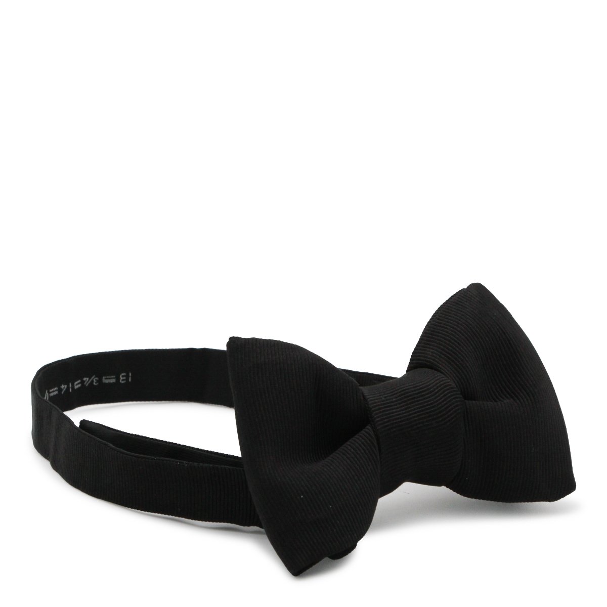 Tom Ford Structured Black Silk Bow Tie with Adjustable Strap Zwart