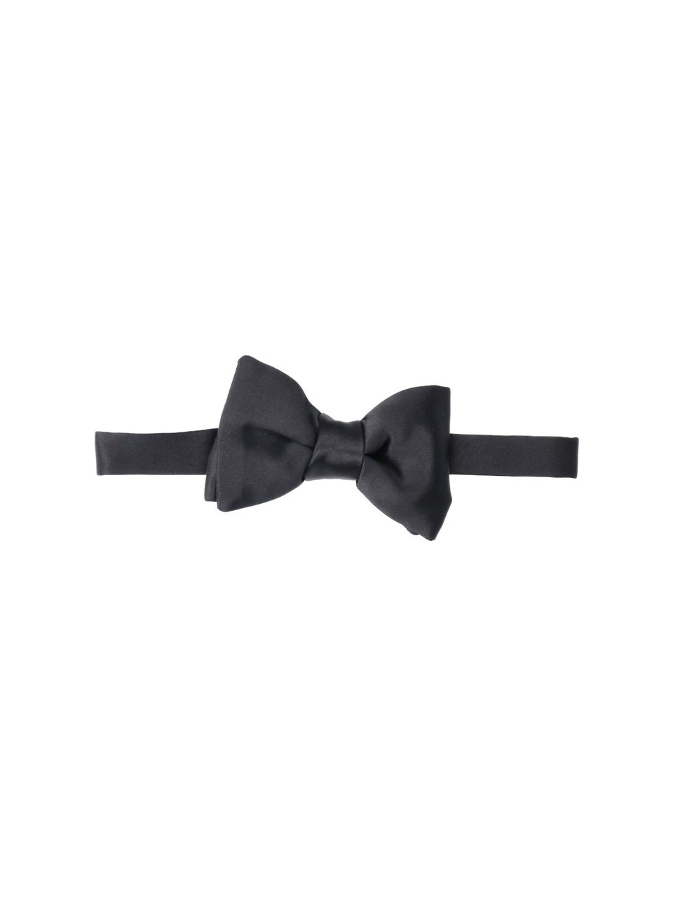 Tom Ford Classic Black Silk Bow Tie with Rear Closure Zwart