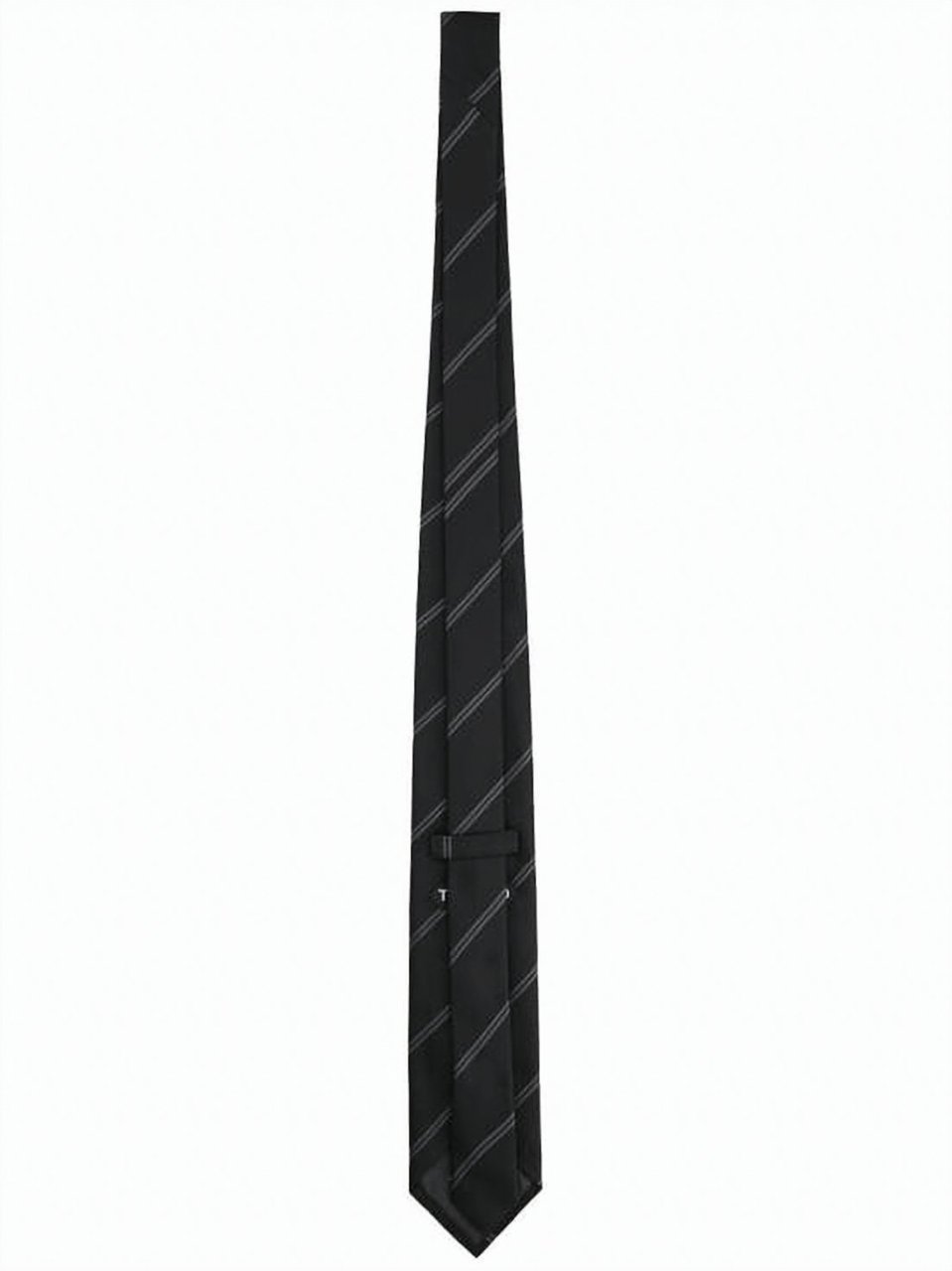Tom Ford Printed Diagonal Stripe Pointed Silk Tie Zwart