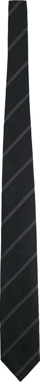 Tom Ford Printed Diagonal Stripe Pointed Silk Tie Zwart