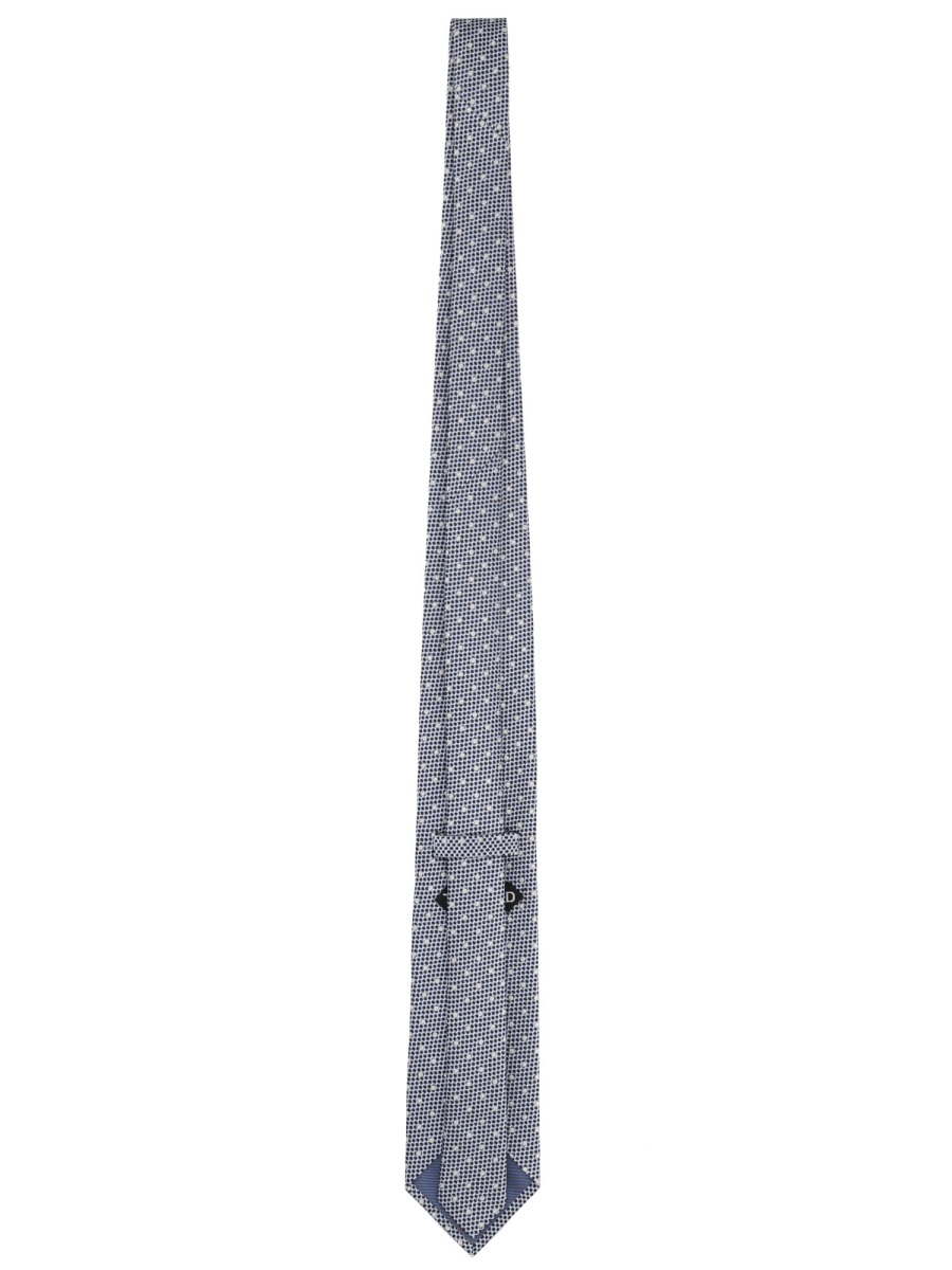 Tom Ford Subtle Geometric Print Silk Blend Tie Grijs