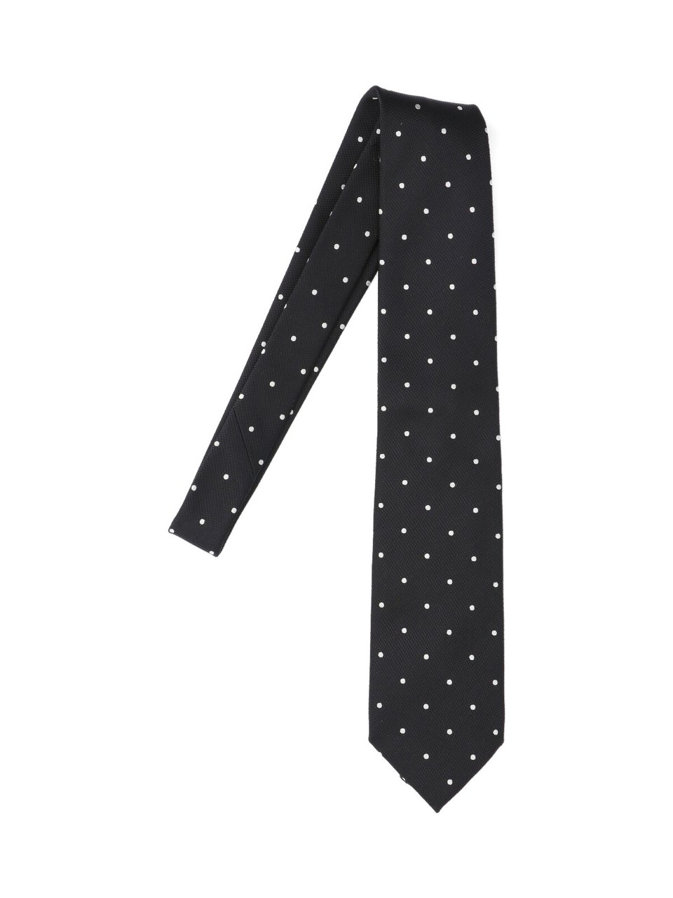 Tom Ford Polka Dot Tie, In Black Mulberry Silk Zwart