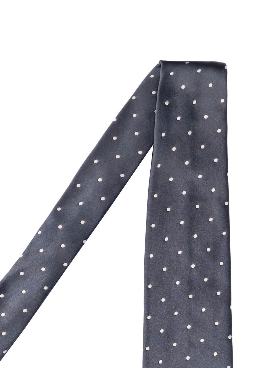 Tom Ford Polka Dot-Patterned Dark Tie with Tapered Design Blauw