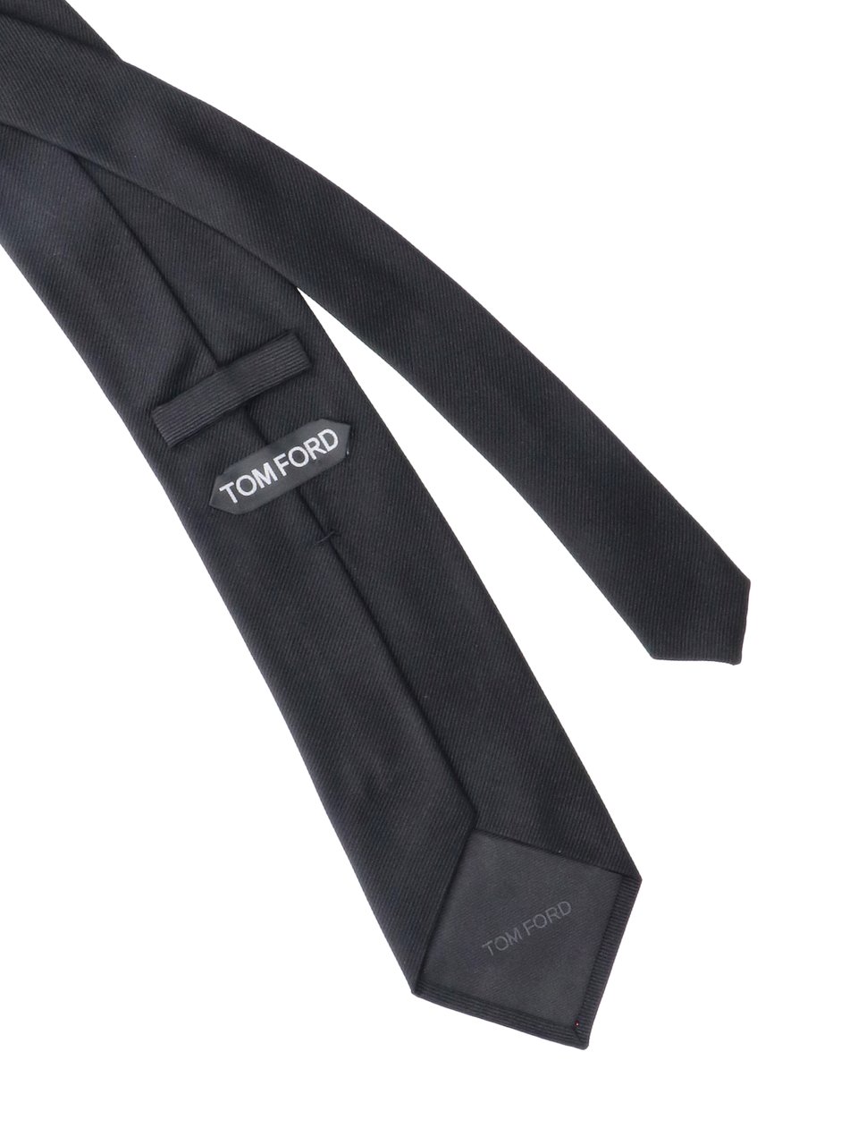 Tom Ford Adjustable Mulberry Silk Tie with Classic Pointed Tip Zwart