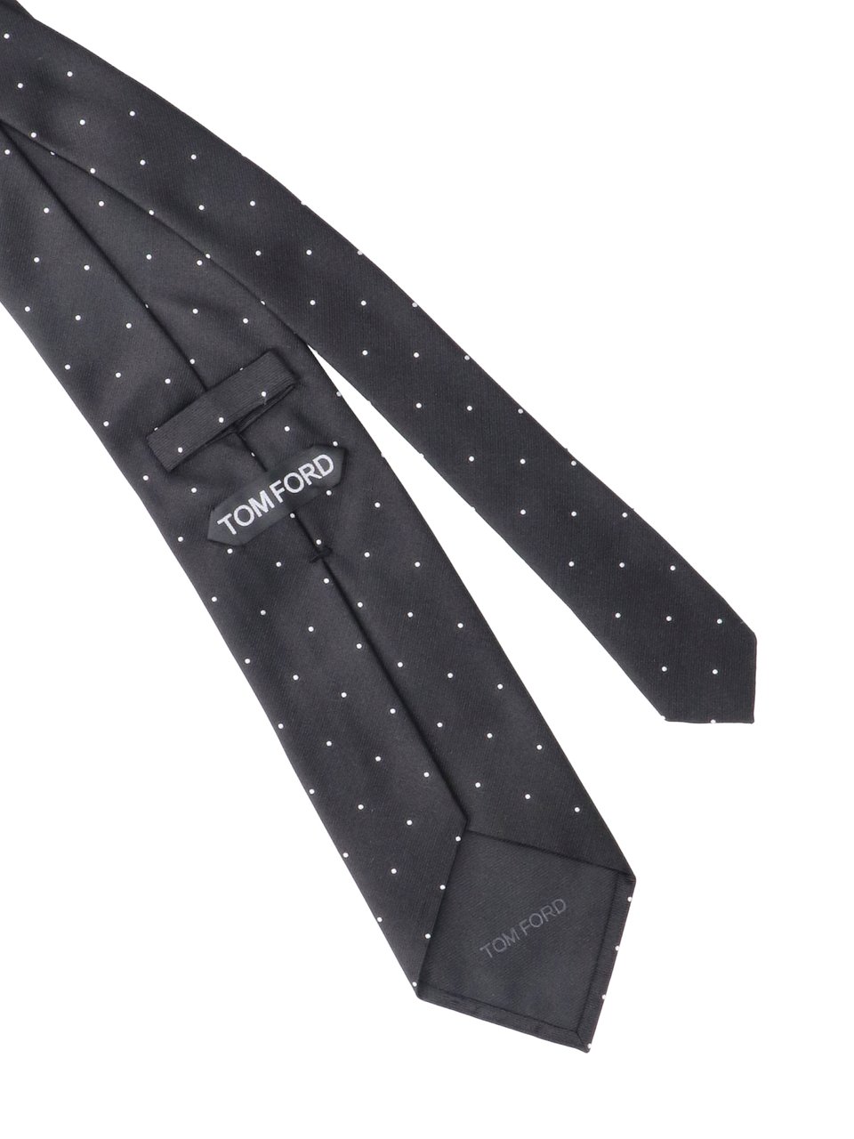 Tom Ford Adjustable Polka Dot Mulberry Silk Necktie Zwart