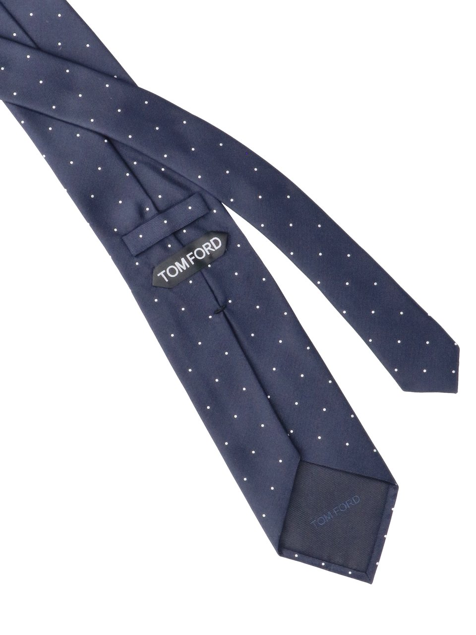 Tom Ford Adjustable Blue Polka Dot Mulberry Silk Necktie Blauw