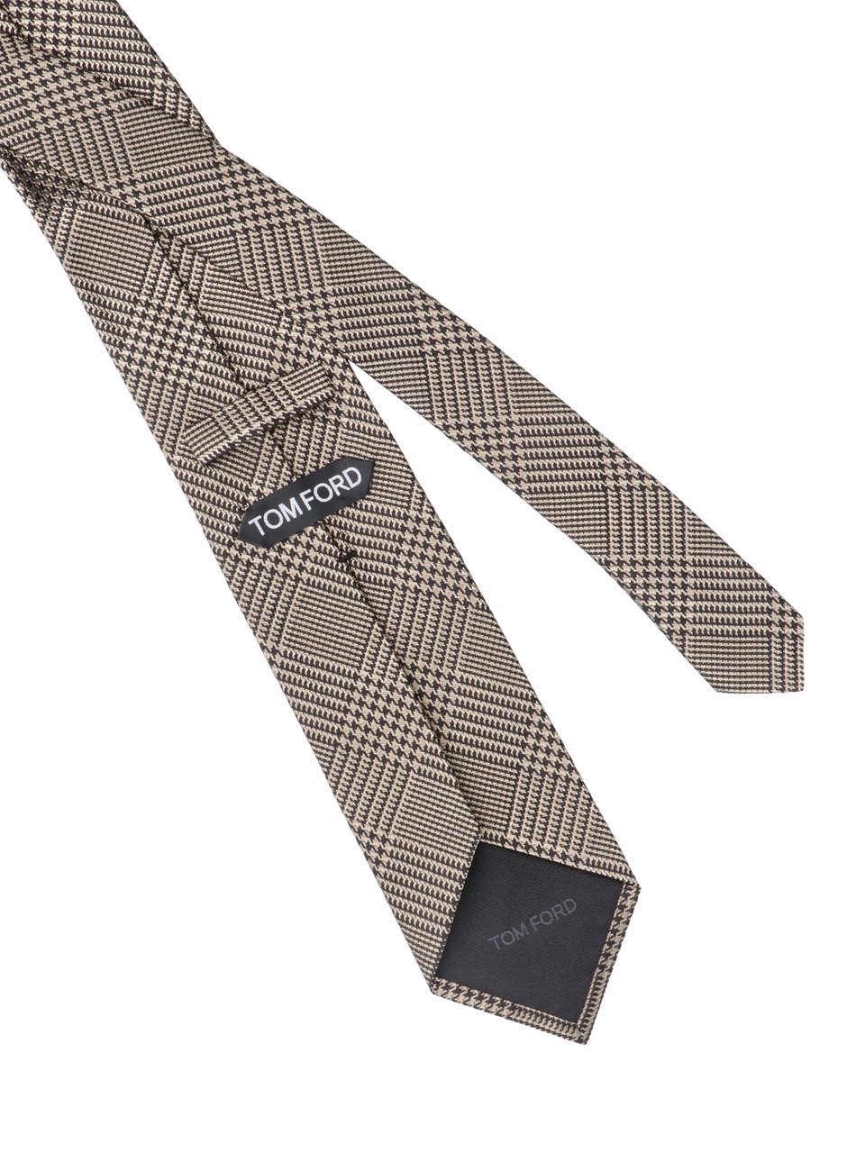Tom Ford Checkered Mulberry Silk Tie with Adjustable Design Bruin