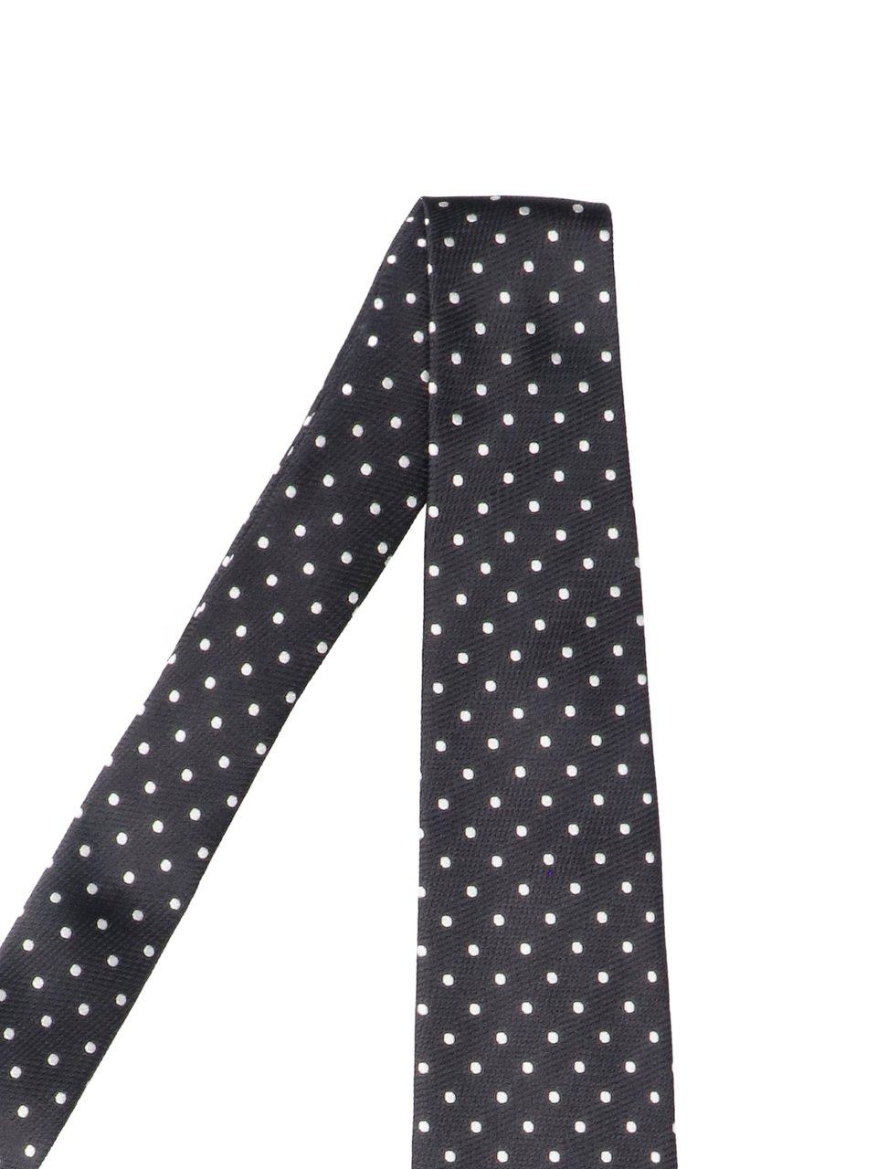 Tom Ford Adjustable Polka Dot Necktie in Smooth Mulberry Silk Zwart