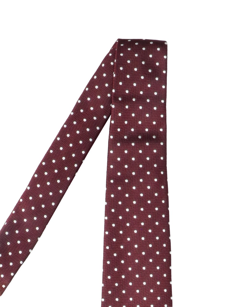 Tom Ford Burgundy Polka Dot Adjustable Necktie in Mulberry Silk Maroon