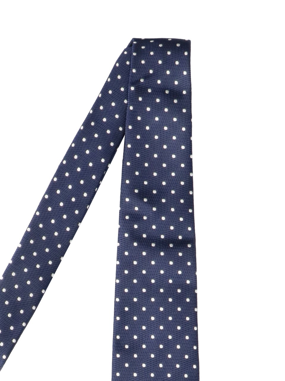 Tom Ford Polka Dot Mulberry Silk Necktie with Adjustable Length Blauw