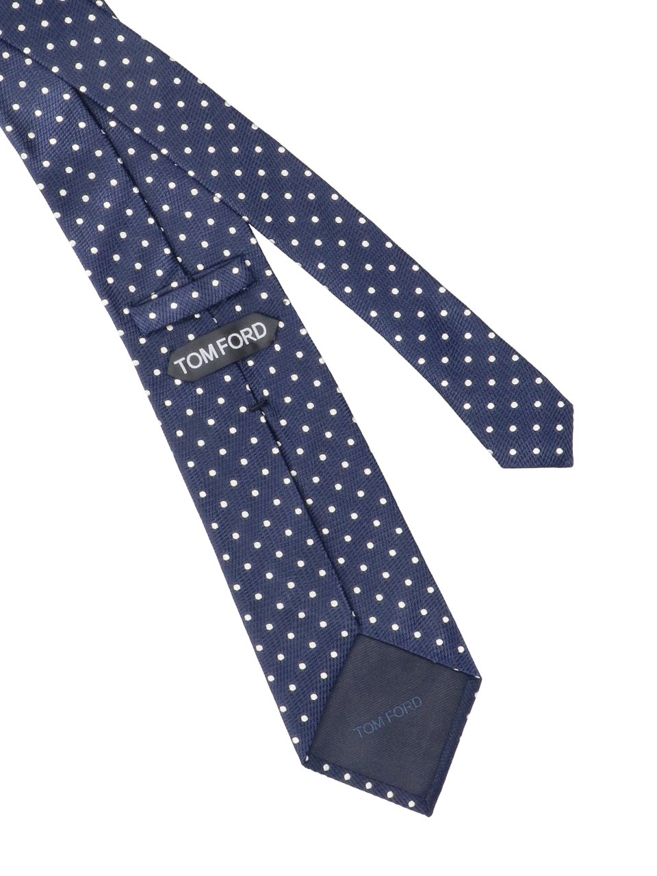 Tom Ford Polka Dot Mulberry Silk Necktie with Adjustable Length Blauw
