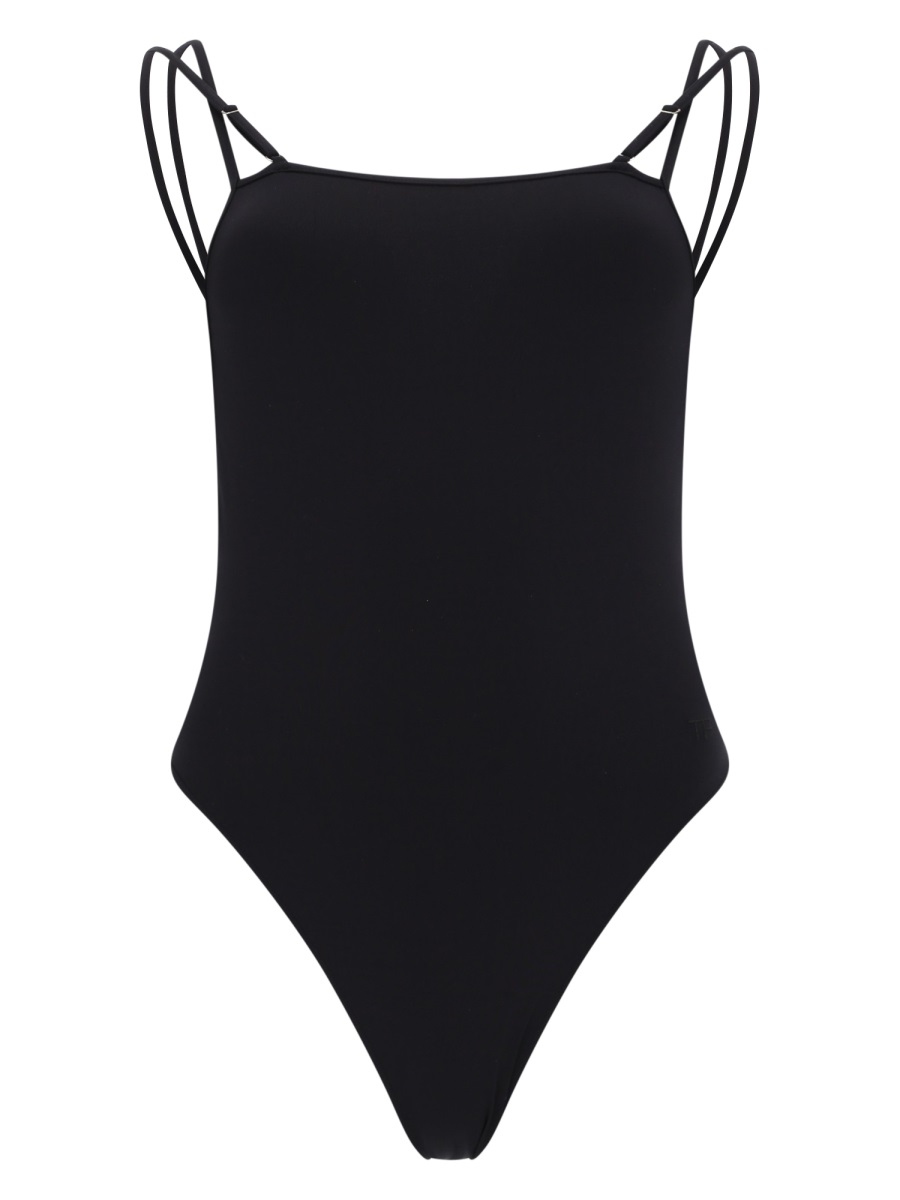 Tom Ford Double Straps Scoop Back Swimsuit Zwart