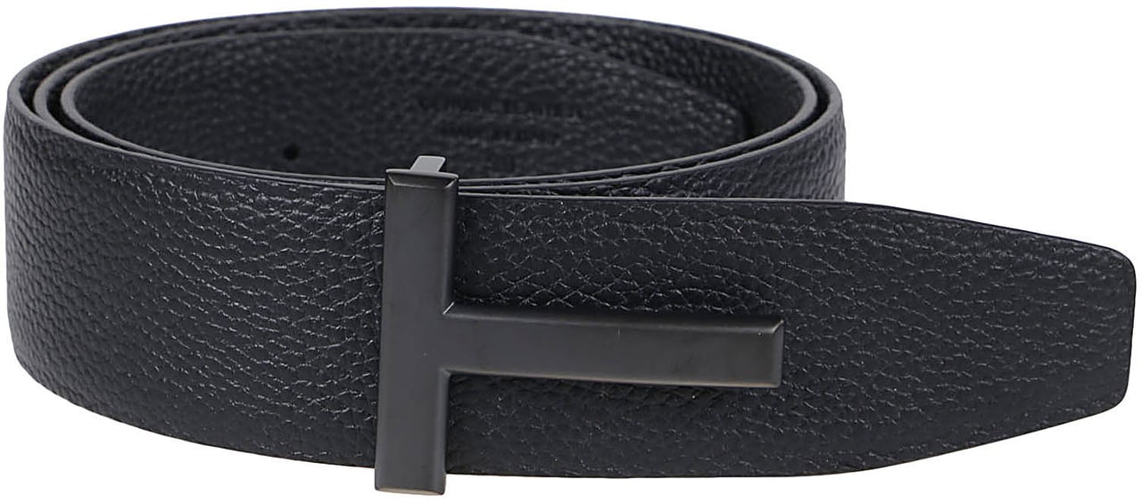 Tom Ford Reversible T-buckle Belt Black Zwart
