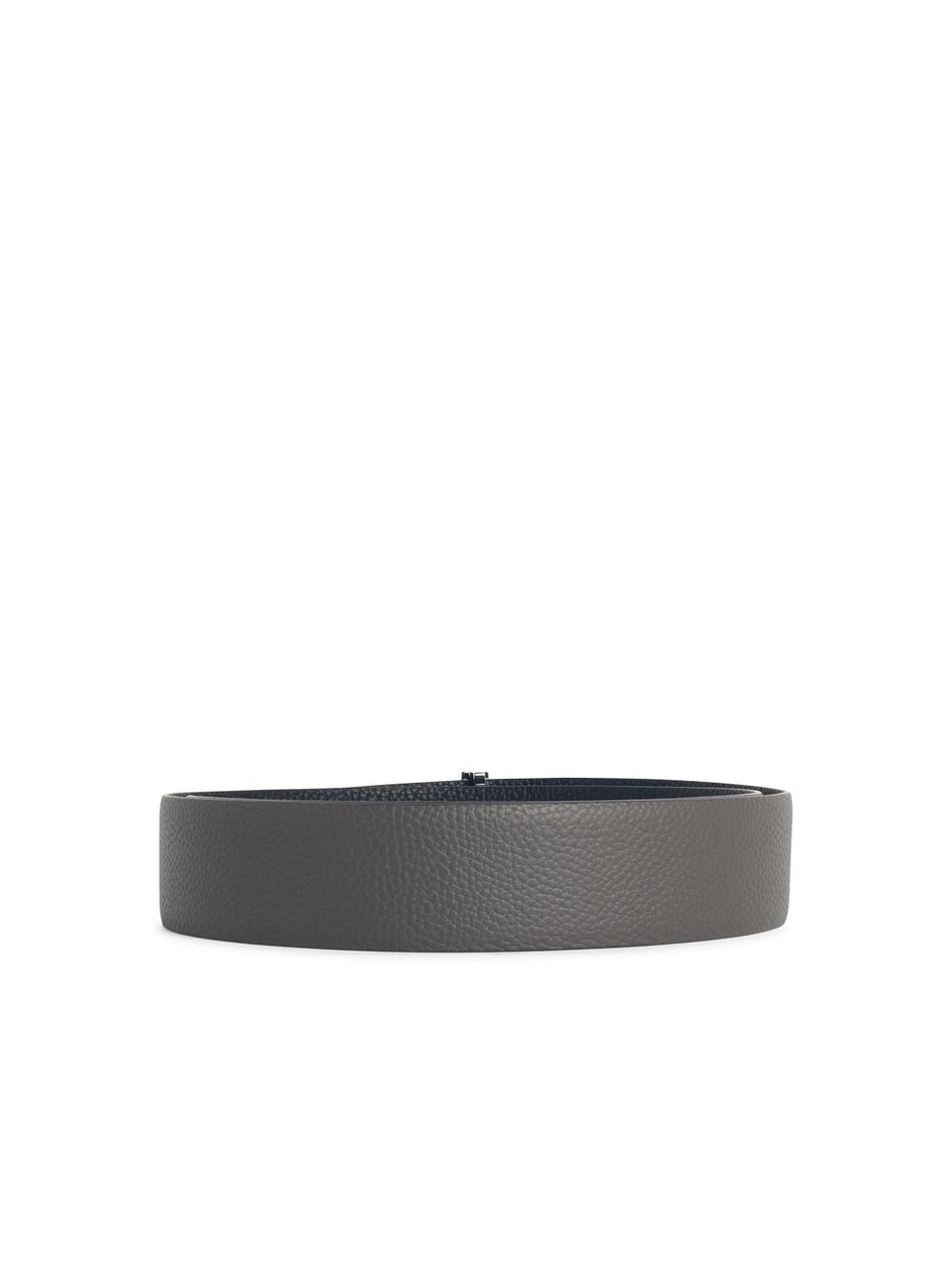 Tom Ford 'T Icon' Grey Leather Belt Grijs