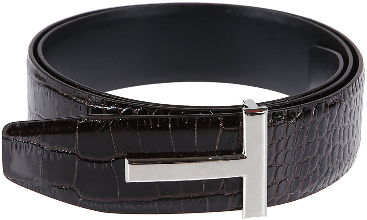 Tom Ford T Buckle Reversible Belt Brown Bruin