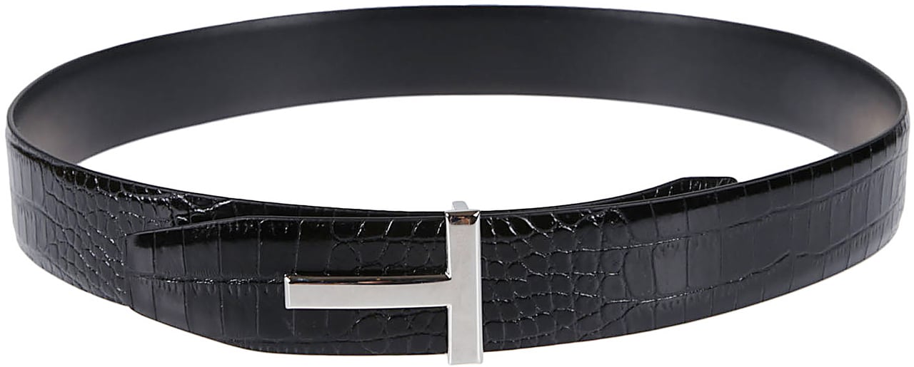 Tom Ford T Buckle Reversible Belt Black Zwart