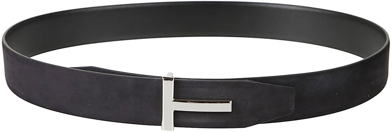 Tom Ford T-logo Plaque Reversible Buckle Belt Black Zwart