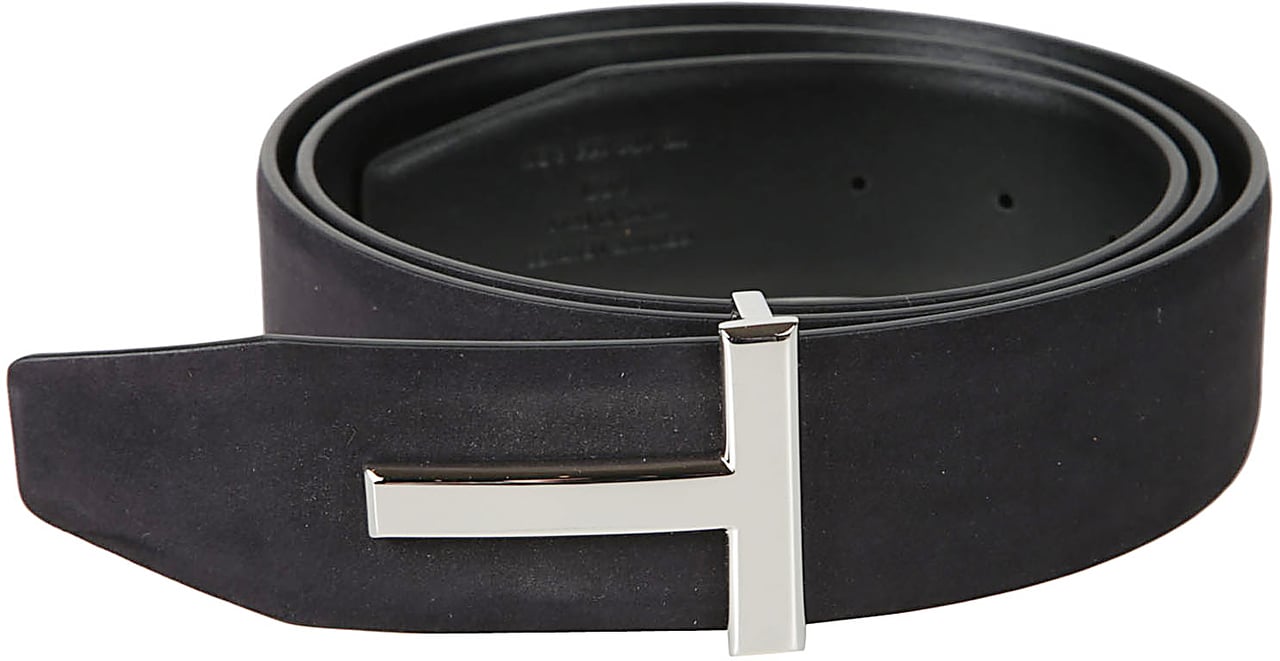 Tom Ford T-logo Plaque Reversible Buckle Belt Black Zwart
