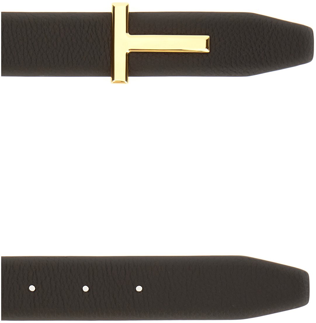 Tom Ford Tom Ford Dark brown leather belt Bruin
