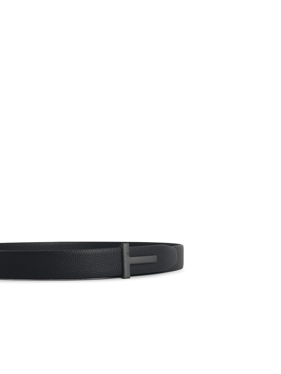 Tom Ford 'T Icon' Black Leather Belt Zwart