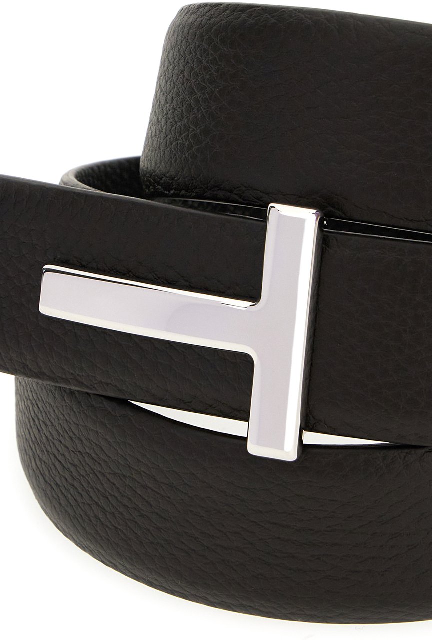Tom Ford Tom Ford Black leather belt Zwart