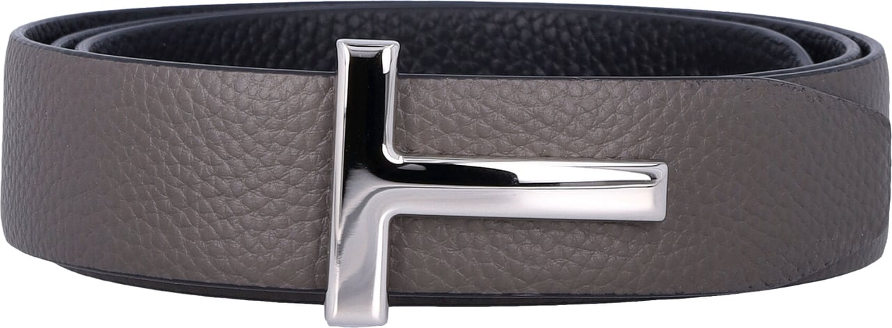 Tom Ford Reversible T Belt 30 M Smoke Grey/Black Taupe