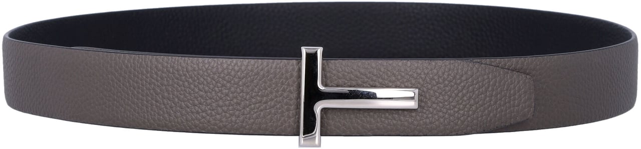 Tom Ford Reversible T Belt 30 M Smoke Grey/Black Taupe