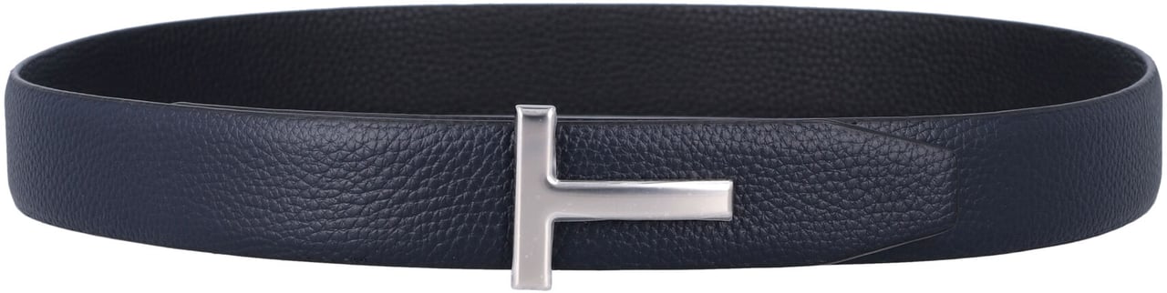 Tom Ford Reversible T Belt 30 M Dark Navy + Black Navy