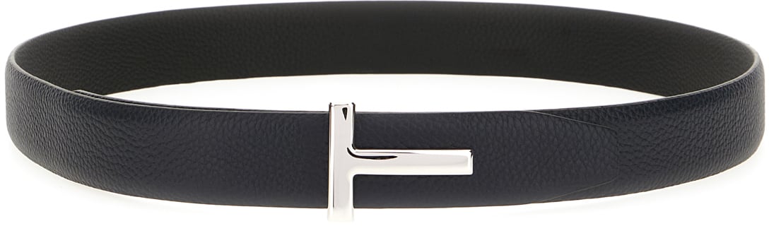 Tom Ford T Belt Reversibile 4 Cm Dark Navy + Black Navy