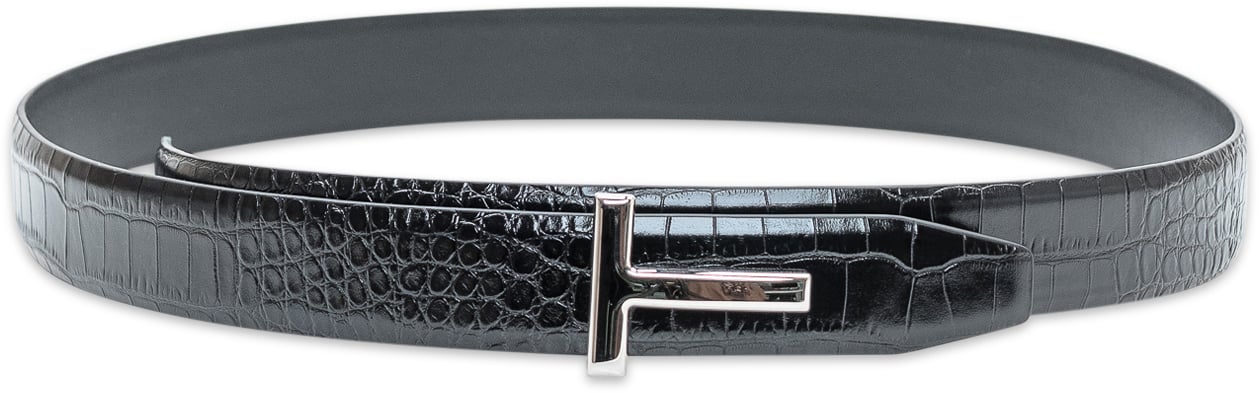 Tom Ford Cintura Shiny 30 mm Zwart