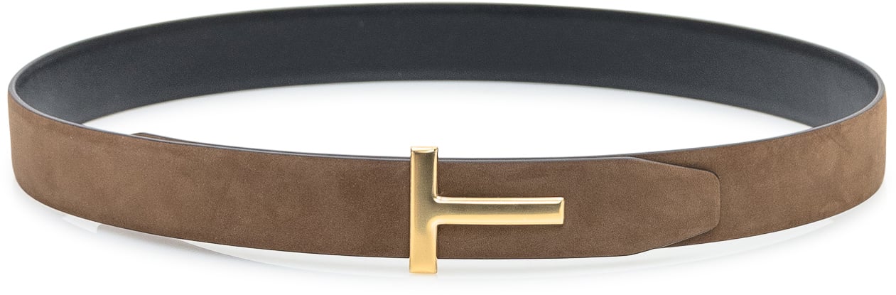 Tom Ford Cintura in Pelle Scamosciata Marrone Tom Ford Groen