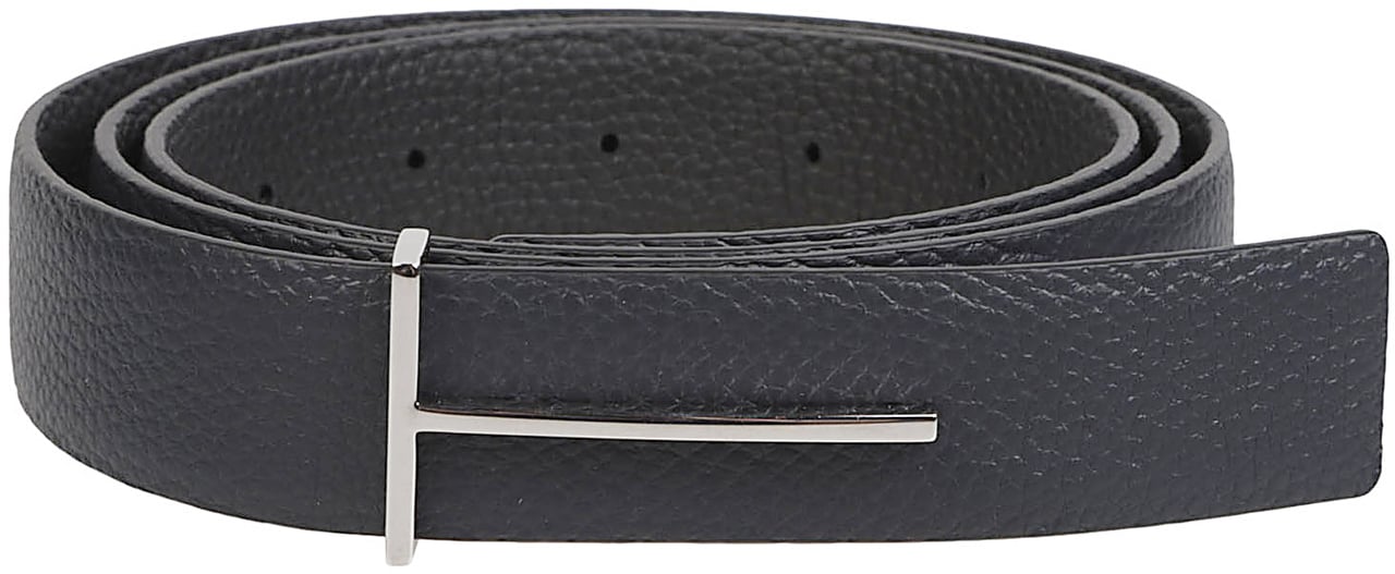 Tom Ford Slim T Reversible Belt Blue Blauw