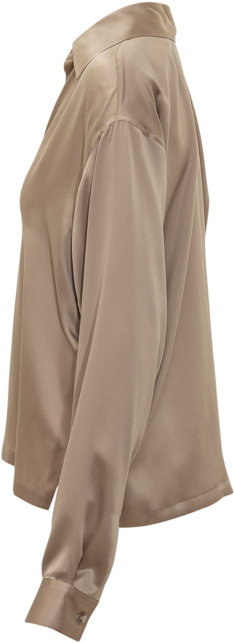 Tom Ford Polo in Seta a Maniche Lunghe Beige